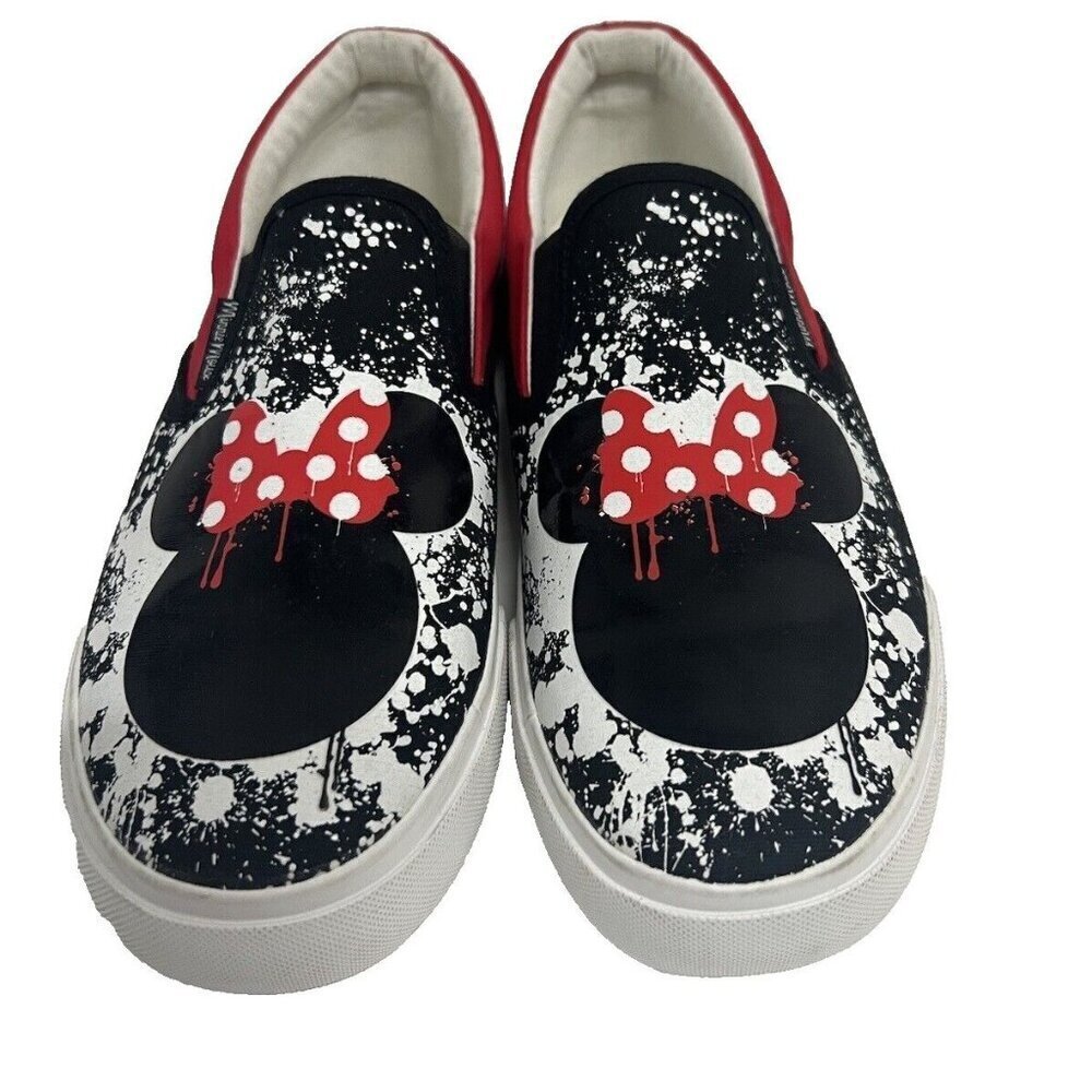 Disney Disneyland Womens Minnie Mouse Shoes Sneakers US 9.5 Slip On Comfort Logo - Picture 2 of 11